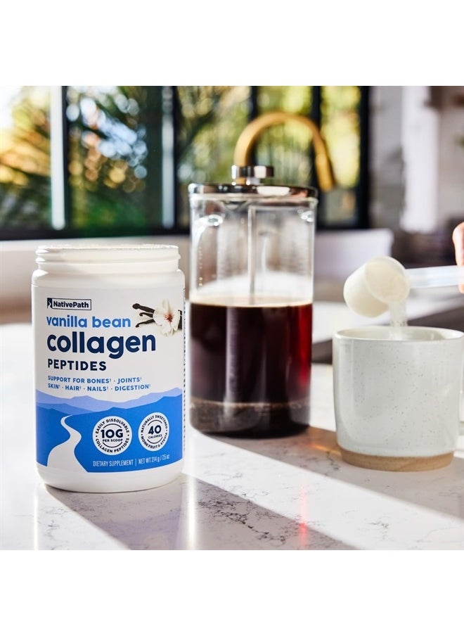 NativePath - Collagen Peptides - Hydrolyzed Type 1 & 3 Collagen. Keto & Paleo Grass-Fed Protein Powder for Hair, Skin, Nails, Bones, Joints, Digestion and More - No Gluten or Dairy (Vanilla Bean, 228g) - Image 1