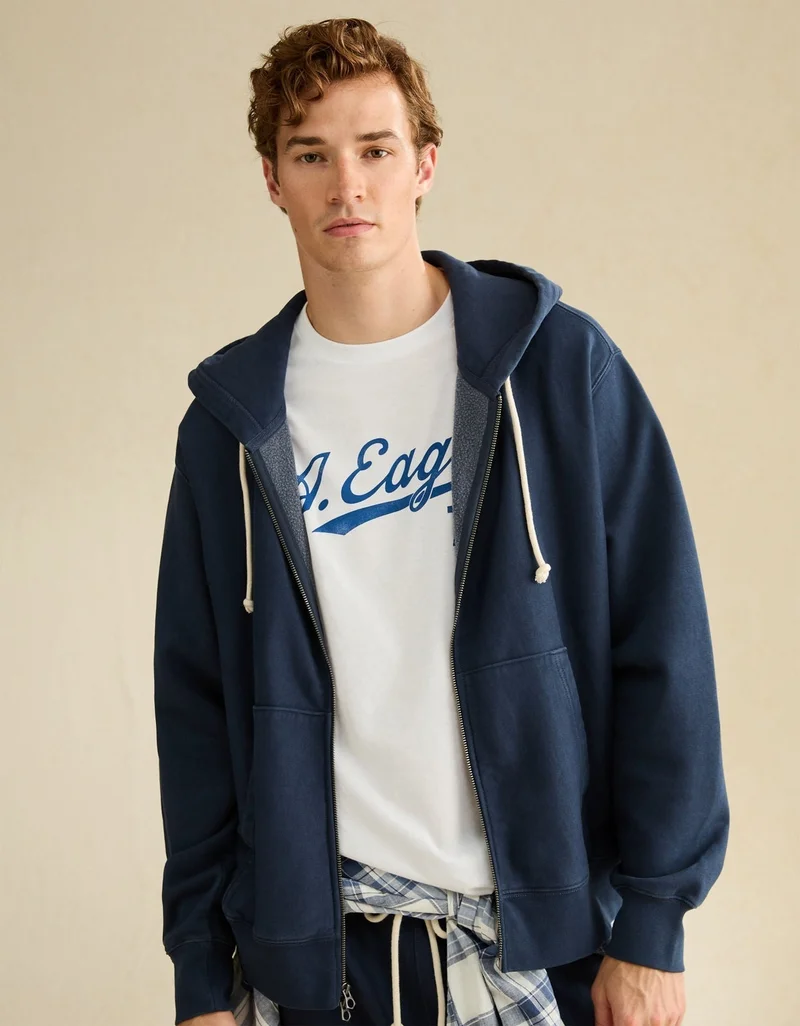 American Eagle  AE Laidback Luxe Full-Zip Hoodie for Men | Best Price UAE