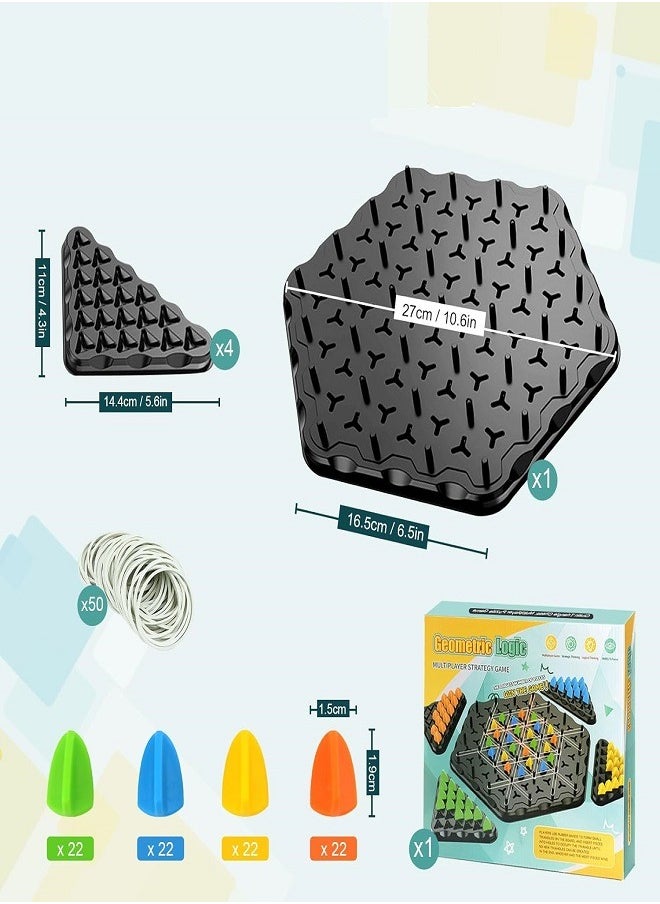 Chain Triangle Game, Interactive Peg Game Triangle Chess Board Game for Kids & Adults, Chain Geometry Board Game, Educational Brain Teaser Strategy Game Toy