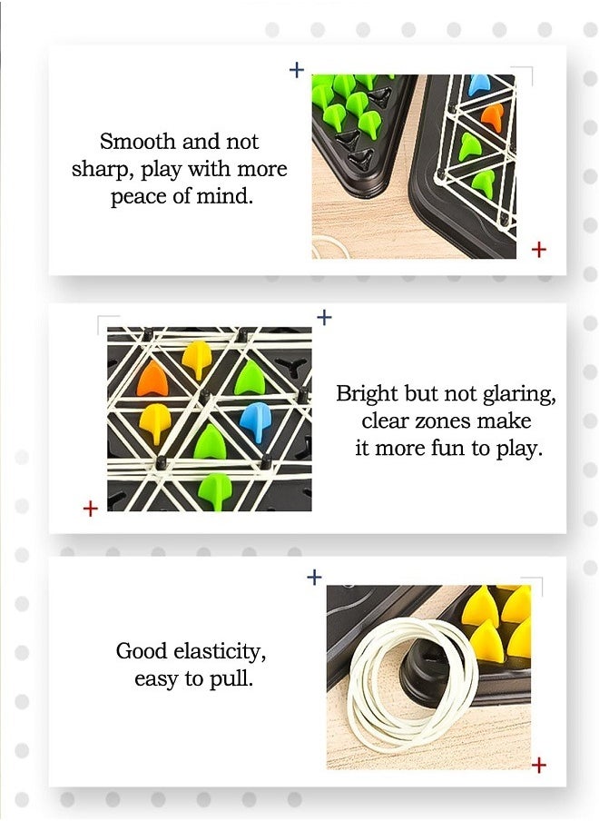 Chain Triangle Game, Interactive Peg Game Triangle Chess Board Game for Kids & Adults, Chain Geometry Board Game, Educational Brain Teaser Strategy Game Toy