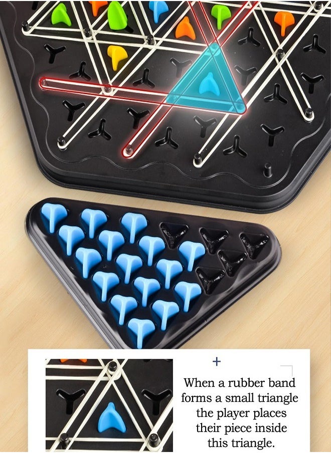Chain Triangle Game, Interactive Peg Game Triangle Chess Board Game for Kids & Adults, Chain Geometry Board Game, Educational Brain Teaser Strategy Game Toy