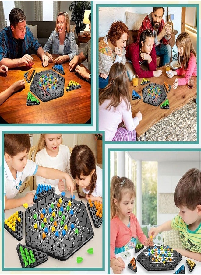 Chain Triangle Game, Interactive Peg Game Triangle Chess Board Game for Kids & Adults, Chain Geometry Board Game, Educational Brain Teaser Strategy Game Toy