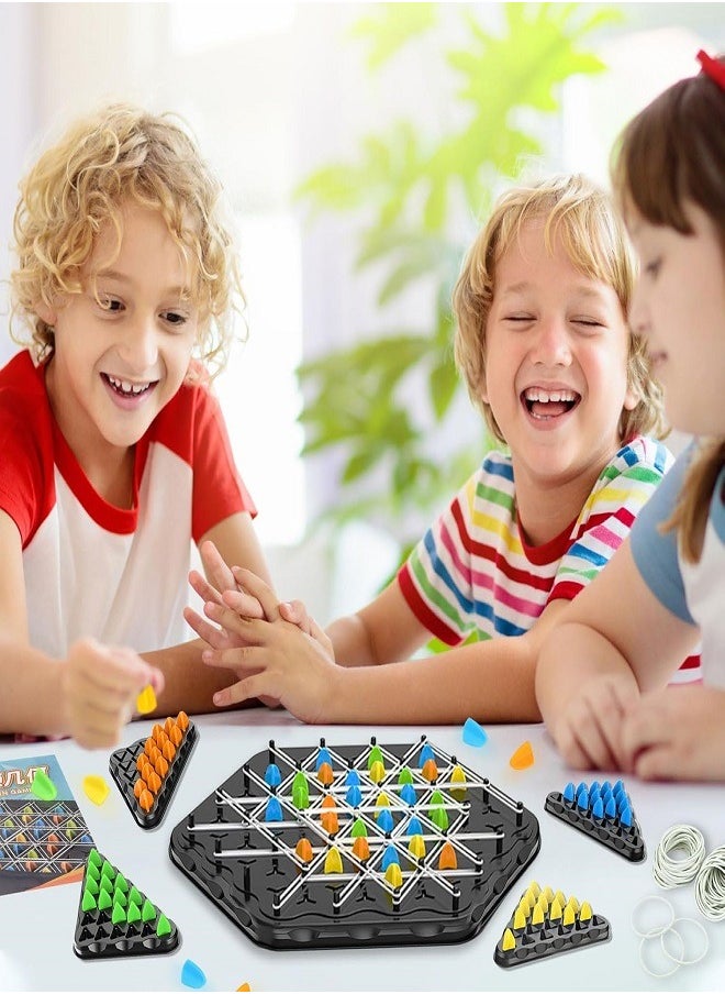 Chain Triangle Game, Interactive Peg Game Triangle Chess Board Game for Kids & Adults, Chain Geometry Board Game, Educational Brain Teaser Strategy Game Toy