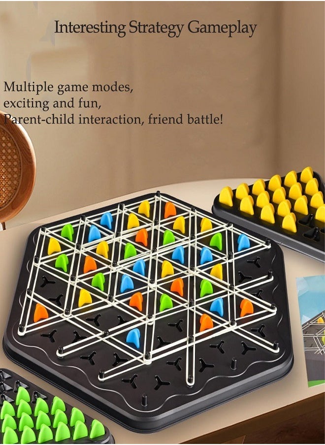 Chain Triangle Game, Interactive Peg Game Triangle Chess Board Game for Kids & Adults, Chain Geometry Board Game, Educational Brain Teaser Strategy Game Toy