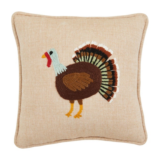 EMBROIDERY PILLOW TURKEY 8 X 8