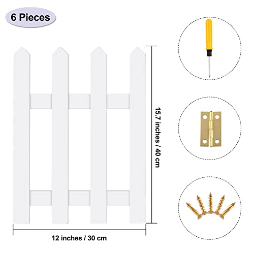 RUODON 6 Pack Thick Christmas Tree Fences White Wooden Picket Fences Tree Fence Border Decoration for Xmas Wedding Party Decor Garden Home 157 x 12 Inches - Image 3