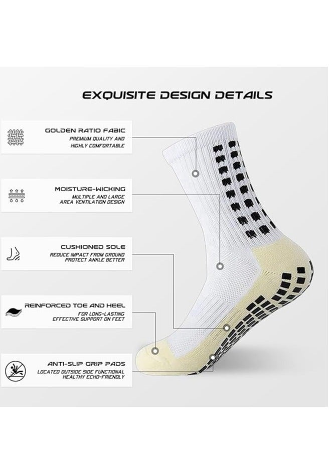 Showday Grip Soccer Socks Anti Slip Non Slip Men's Athletic Socks for Football Basketball Sports  - Image 2