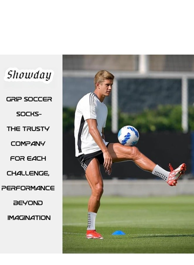 Showday Grip Soccer Socks Anti Slip Non Slip Men's Athletic Socks for Football Basketball Sports  - Image 4