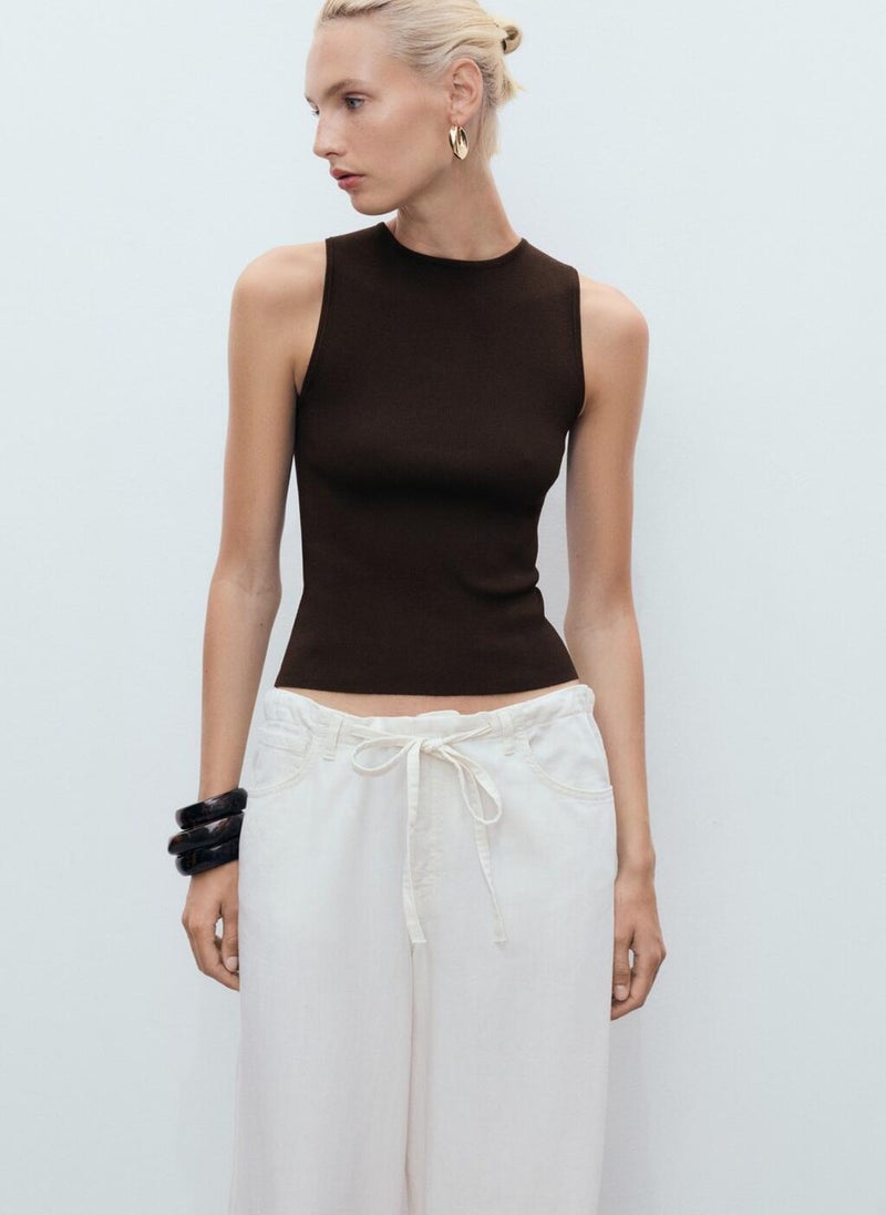 MANGO Casual Fine-Knit Top  - Image 1