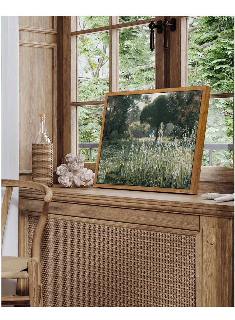 يوڠام لوحات فنية مؤطرة على قماش ديكور عتيق منظر طبيعي فن جداري لغرفة المعيشة زهور الهايبسنت الصيفية مطبوعات عتيقة زينة جدارية لغرفة المعيشة غرفة النوم المكتب - Image 4