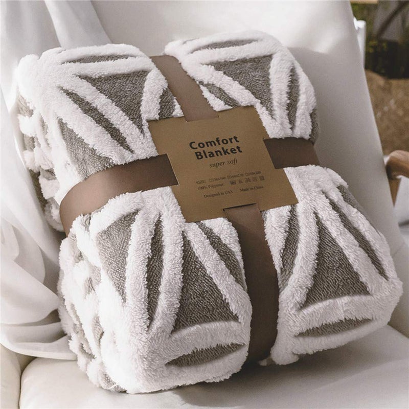 LOMAO Sherpa Fleece Blanket 60x80 Fuzzy Soft Throw Blanket Dual Sided Blanket for Couch Sofa Bed Grey 60x80