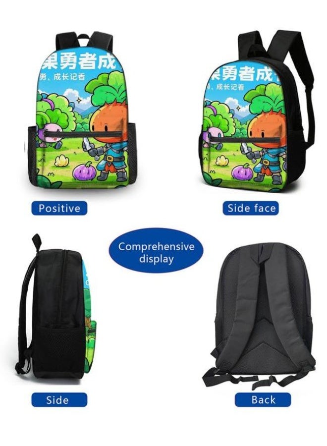 Cartoon three-piece schoolbag with zipper - 641  - Image 3