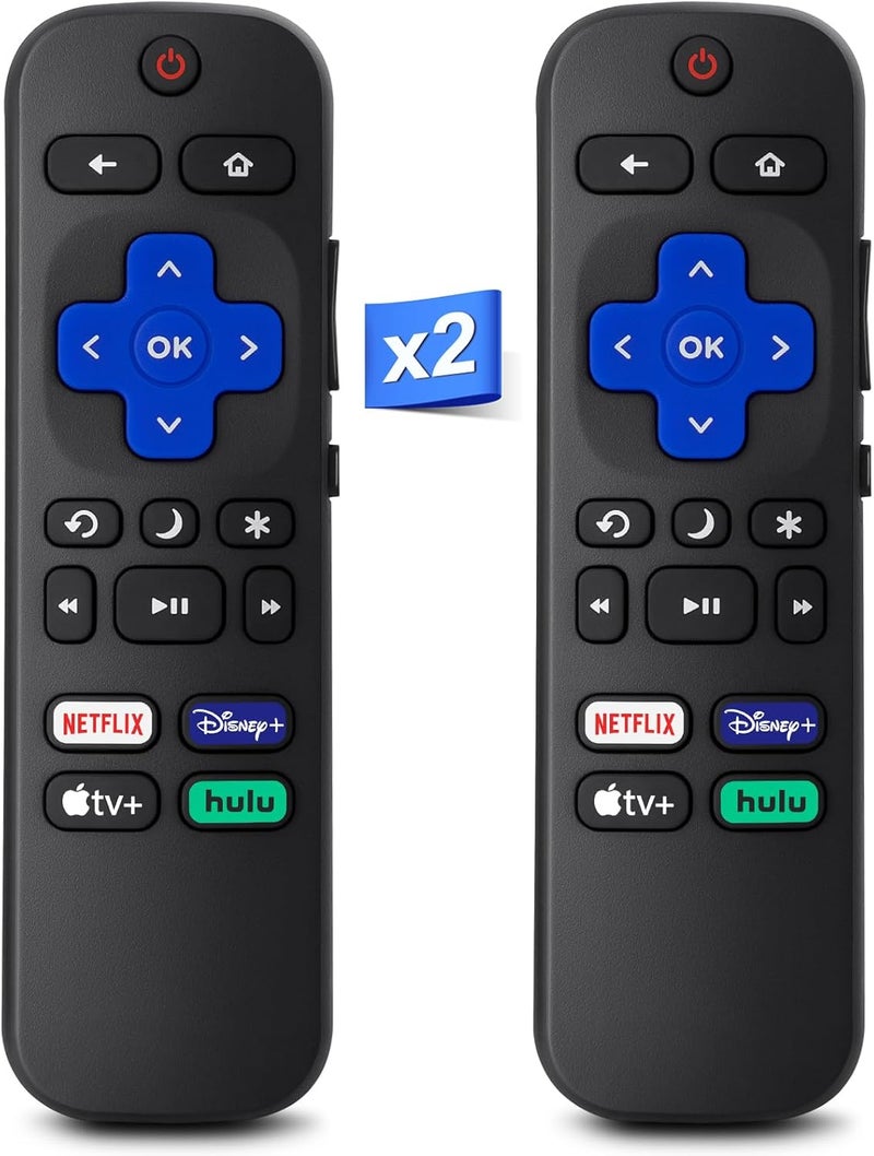 أوميك (عبوتين) بديل لجهاز التحكم عن بُعد Roku TV فقط، متوافق مع أجهزة تلفزيون TCL Roku/Hisense Roku/Onn Roku/Sharp Roku/Element Roku/Westinghouse Roku/Philips Roku الذكية (غير مناسب لـ Roku Stick وRoku Box) - Image 1