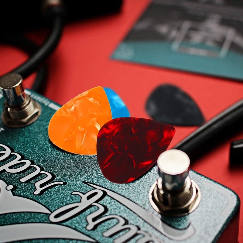 Device Of Urban Infotech 0.46 مم ريشة جيتار فريدة متعددة الألوان من السليلوز للجي guitars الكهربائية والكلاسيكية والبيس والبانجو واليوكليلي والمندولين (عبوة من 50) - Image 4