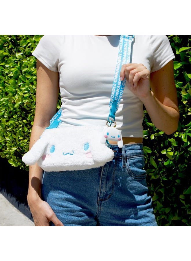 Sonix x Sanrio Plush Phone Wallet - Fuzzy Character Crossbody Bag, Furry Phone Bag, Universal Smartphone Purse - Cinnamoroll - Image 2