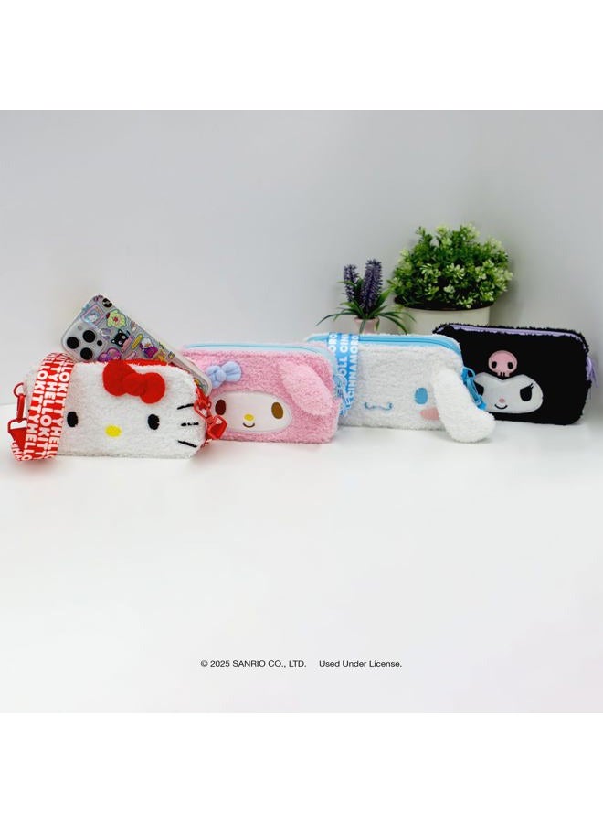 Sonix x Sanrio Plush Phone Wallet - Fuzzy Character Crossbody Bag, Furry Phone Bag, Universal Smartphone Purse - Cinnamoroll - Image 4