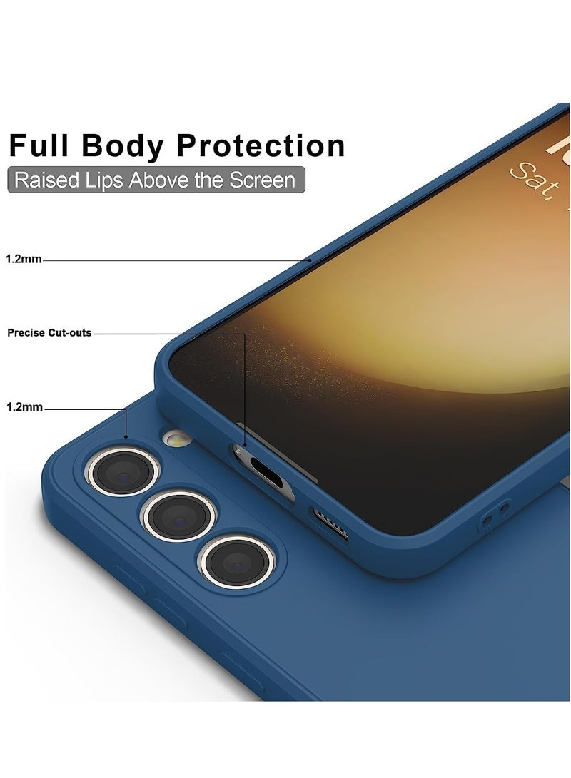 MIGOFAST Samsung Galaxy S24 Plus Soft Silicone Gelly Rubber Cover Shockproof Matte Finish Back Cover Inner Fabric Lining with Camera Protection Case Blue - Image 3