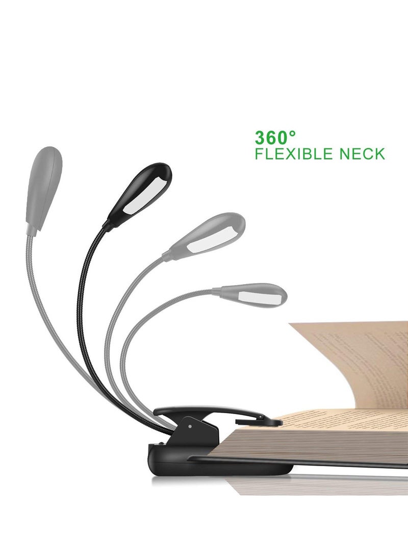 LOOPITYS - Book Light,LOOPITYS Reading Book Clip Light, 9 Modes, LED Clip Reading Light, Eye-Care USB Rechargeable Reading Lamp for Kids, Flexible Clip-on Book Light for Reading in Bed，desk lamp - Image 1
