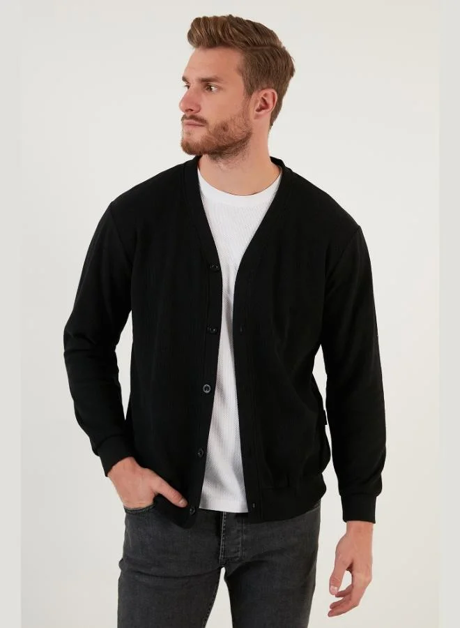Buratti  Buratti Cotton Regular Fit Buttoned V-Neck Cardigan Men's CARDIGAN 456205 for Men | Best Price UAE