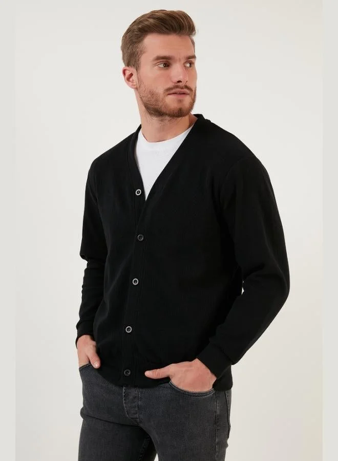 Buratti  Buratti Cotton Regular Fit Buttoned V-Neck Cardigan Men's CARDIGAN 456205 for Men | Best Price UAE