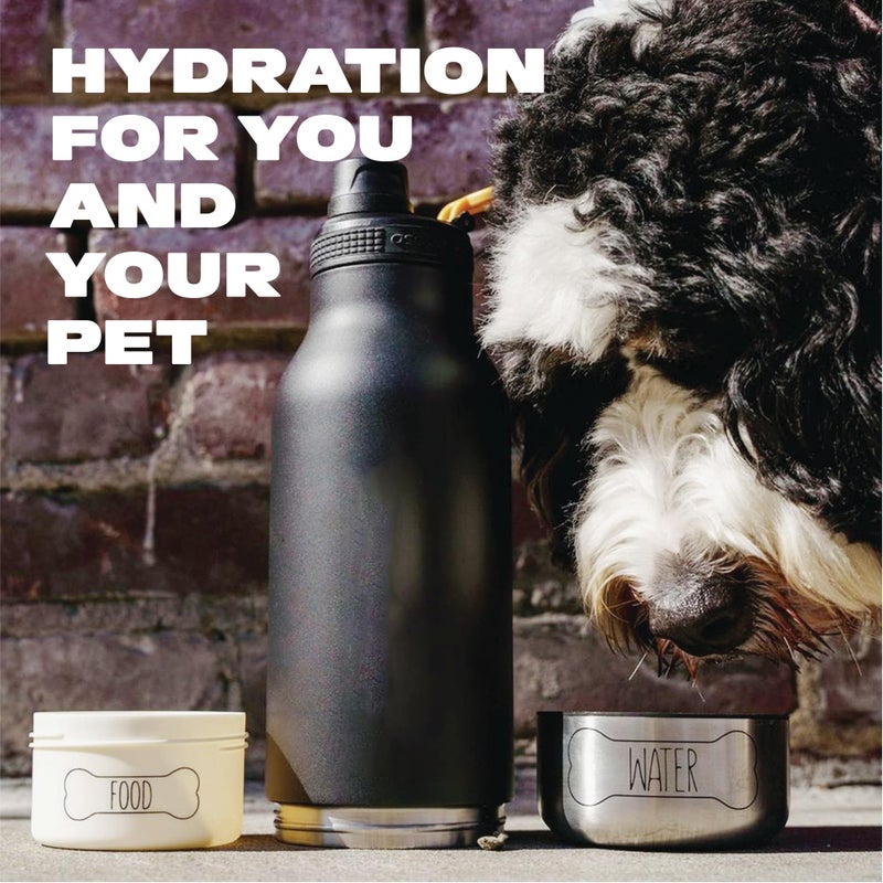 Asobu Dog Barky Bottle â€“ Insulated Stainless Steel Water Bottle with 2 Removable Dog Bowls for Food, Treats & Water â€“ Pet-Friendly Travel Bottle for Hiking, Road Trips & Outdoor Adventures - Image 5