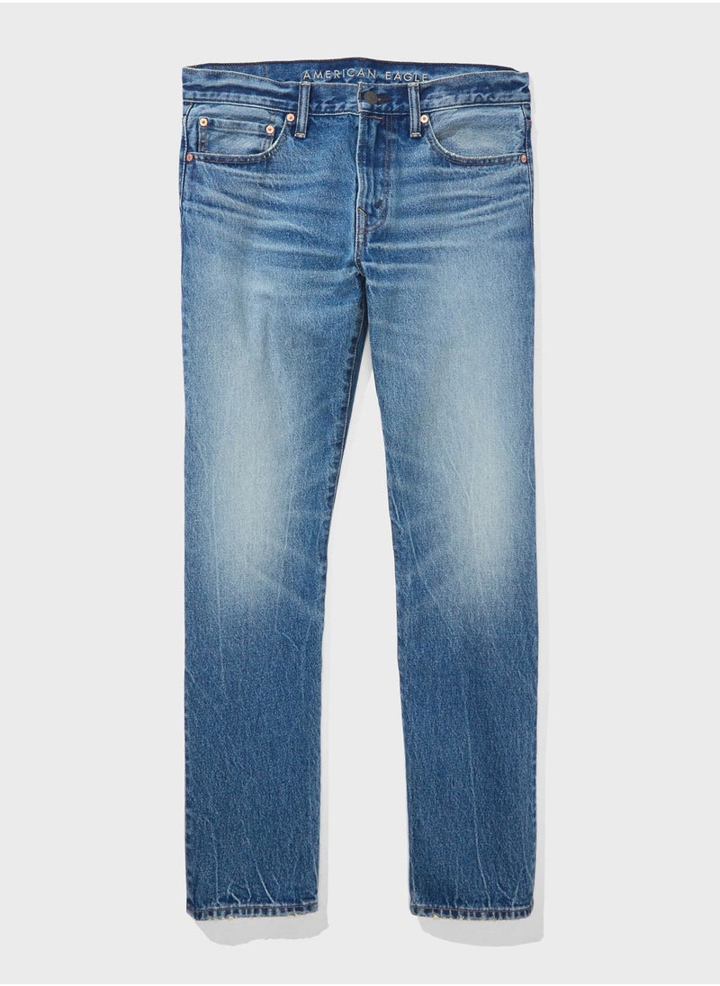 American Eagle - Mid Wash Straight Fit Jeans - Image 1