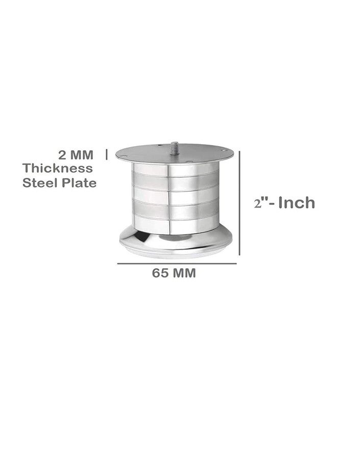 IZMAH Stainless Steel Two-Tone Finish Round Sofa Leg - 65 MM (2 inch- Set of 4) Sturdy Round Design for Furniture Support - Image 2