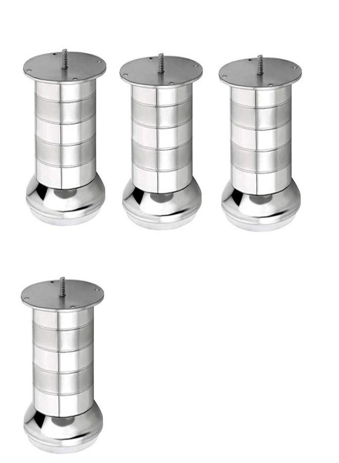 IZMAH Stainless Steel Two-Tone Finish Round Sofa Leg - 65 MM (2 inch- Set of 4) Sturdy Round Design for Furniture Support - Image 1