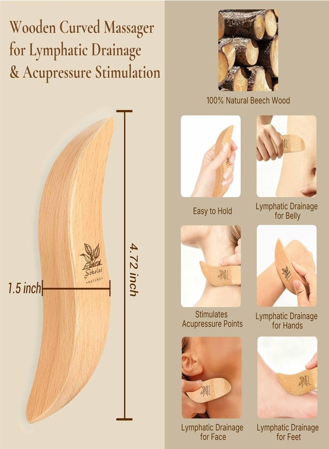 wokelai Dry Body Brush Set for Lymphatic Drainage, Natural Sisal Bristle Dry Brushing Body Brush, Wood Therapy Kit with Wooden Acupressure Massage Tools for Face and Body Gua Sha - Image 5