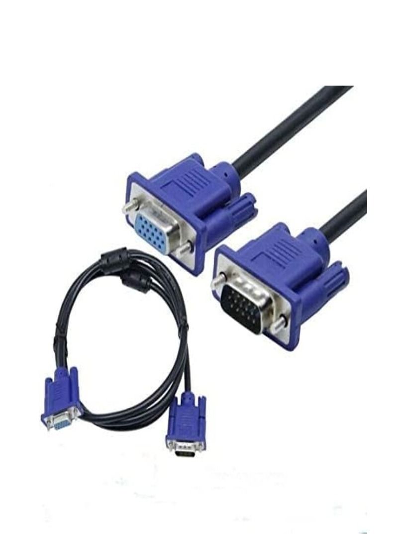 DKURVE كابل تمديد VGA ذكر إلى أنثى محول فيديو HD15 لشاشة الكمبيوتر المحمول 3م - Image 1