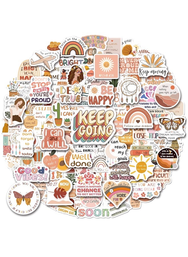 200 Vintage Inspirational Stickers, Boho Motivational Aesthetic Stickers for Water Bottles Laptops Journals Vinyl Positive Affirmation Boho Stickers - Image 1