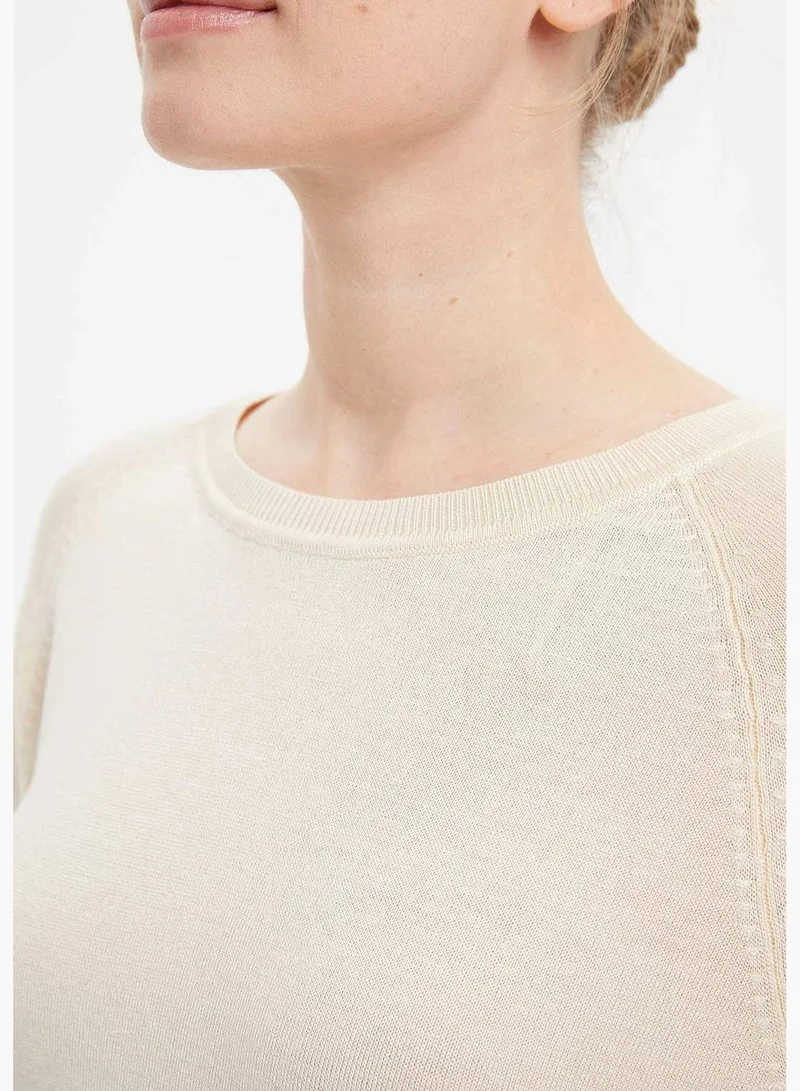 DeFacto Relaxed Fit Boat Neck Basic Long Sleeve Sweater