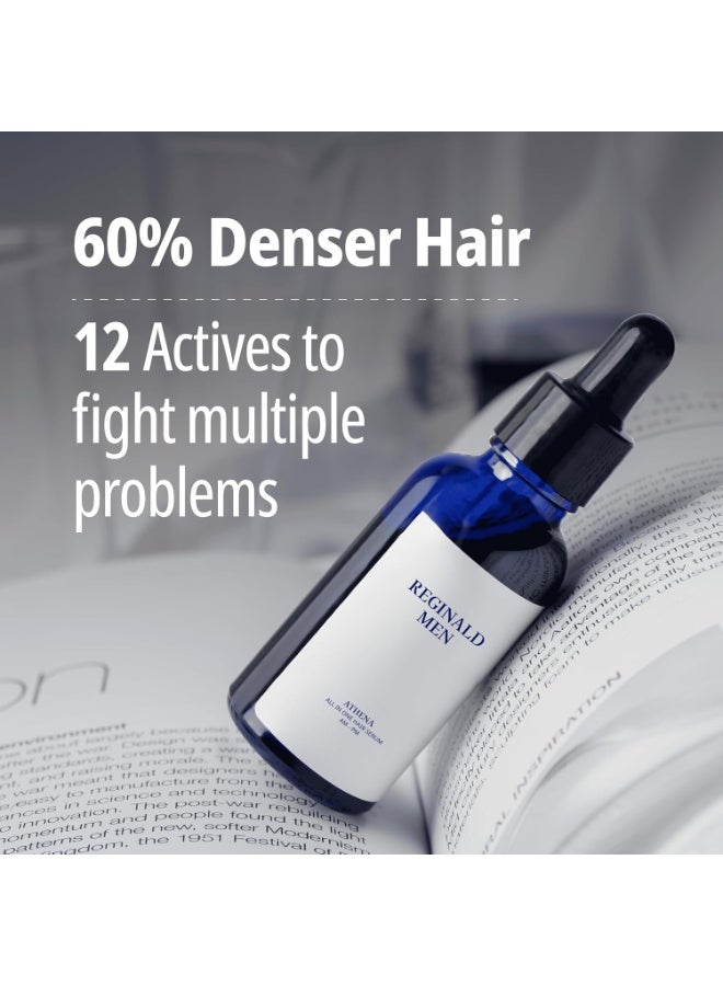 Reginald Men Athena- All in one Hair Serum | Hair Fall Control & Follicle Boost with 12 Actives | Advanced Hair Growth Serum For Scalp | Controls HairFall & Boosts New Hair Growth | For Men | 60ml - Image 2
