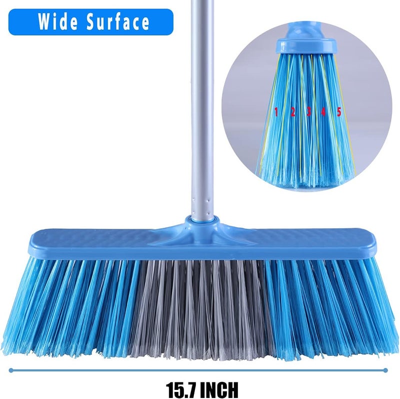 YONILL Indoor Outdoor Broom with Long Handle, 53" Angle Brooms for Floor Cleaning Sweeping Broom for Garage, Patio, Garden, House and Kitchen - Image 4