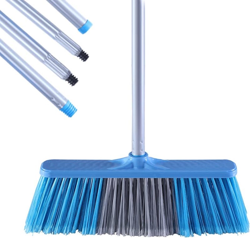 YONILL Indoor Outdoor Broom with Long Handle, 53" Angle Brooms for Floor Cleaning Sweeping Broom for Garage, Patio, Garden, House and Kitchen - Image 1
