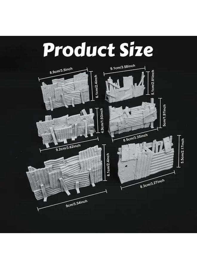 RF283 سياج الأراضي اليباب مجموعة تضاريس 6 قطع ملحقات لعبة RPG متينة للعب على الطاولة من البلاستيك - Image 3