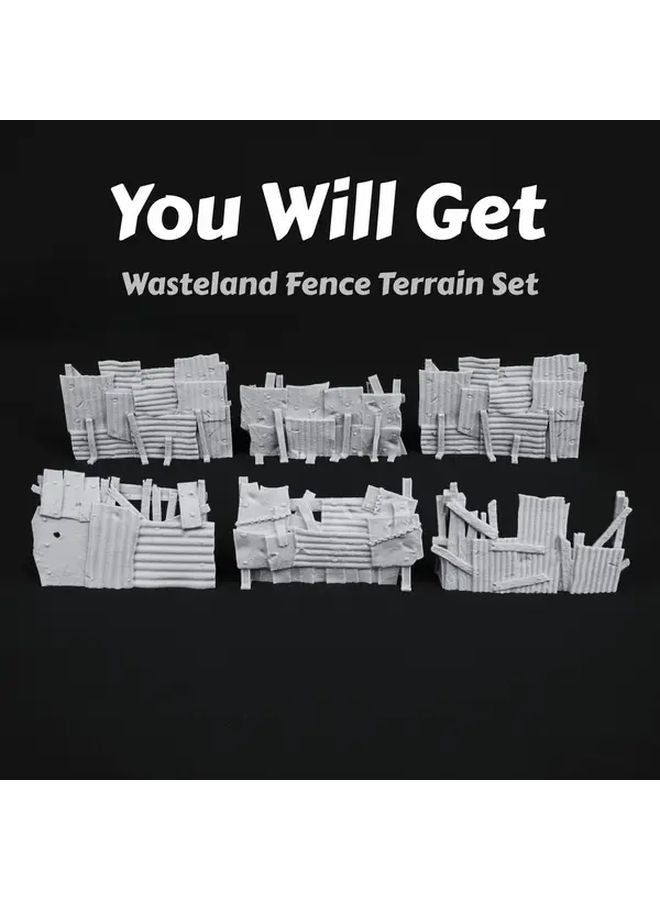 RF283 سياج الأراضي اليباب مجموعة تضاريس 6 قطع ملحقات لعبة RPG متينة للعب على الطاولة من البلاستيك - Image 5