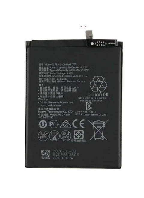 4000mAh Replacement Battery for Huawei Y9 Prime / Y7 Prime 2019 / Mate 9 / Honor 8C – High-Capacity Lithium-ion Internal Battery for Long-Lasting Power, Safe Charging, and OEM-Level Performance – Black, Durable and Tested for Quality