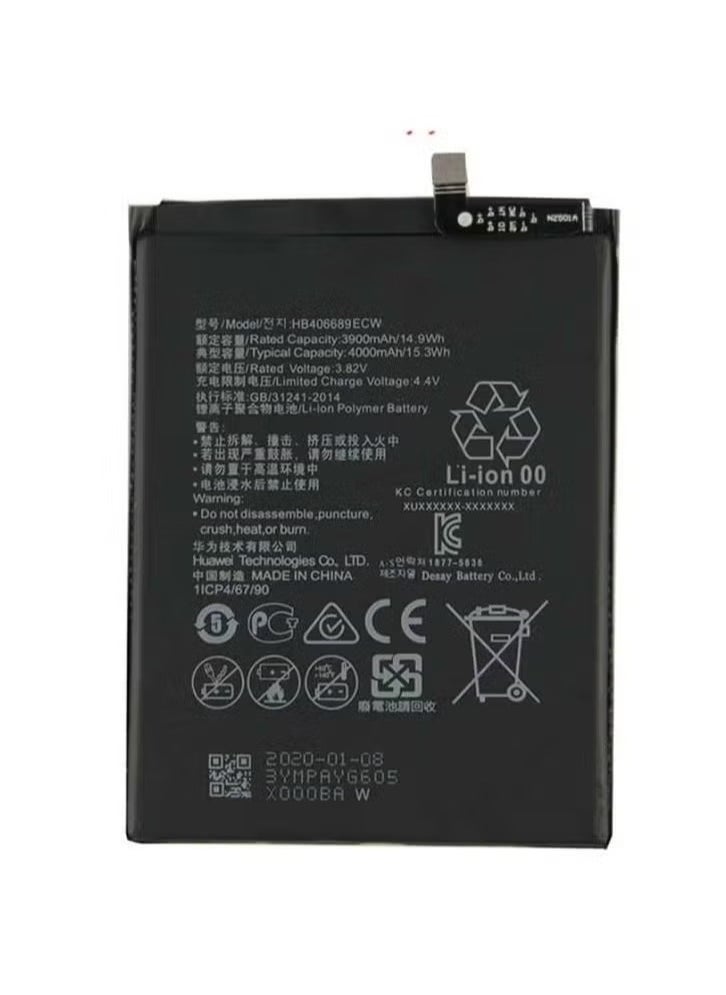 4000mAh Replacement Battery for Huawei Y9 Prime / Y7 Prime 2019 / Mate 9 / Honor 8C – High-Capacity Lithium-ion Internal Battery for Long-Lasting Power, Safe Charging, and OEM-Level Performance – Black, Durable and Tested for Quality