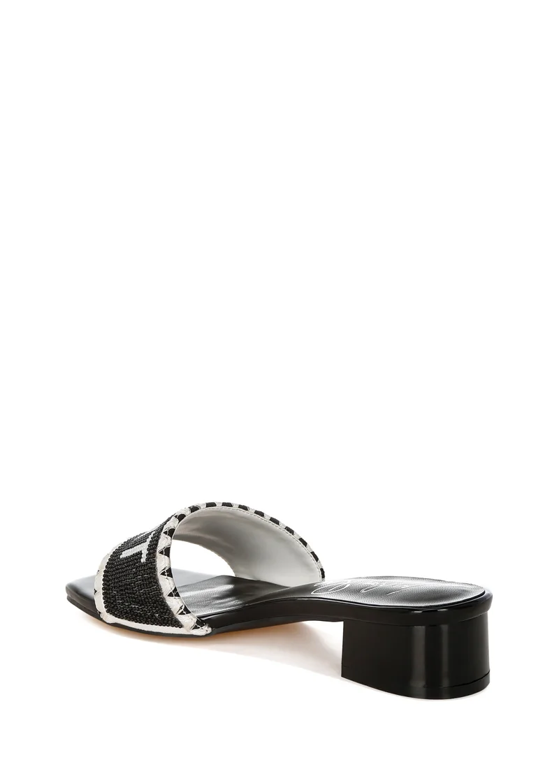 London Rag Saint Tropez Beaded Slip-On Heels in Black