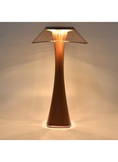 Table Lamp Small Waist LED Desktop Lamp Soft Dimming Reading Lamp Touch USB Charging Decorative Light White Light + Warm Light + Natural Light(Rose gold)