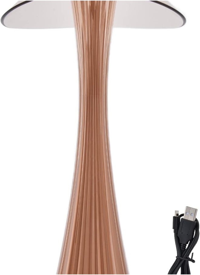 klarako - Table Lamp Small Waist LED Desktop Lamp Soft Dimming Reading Lamp Touch USB Charging Decorative Light White Light + Warm Light + Natural Light(Rose gold) - Image 1