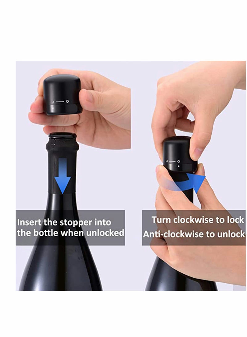 Zikra Bottle Stopper, Stopper for Sealing Sparkling Soda, Coffee, Vinegar Bottles, with Bubble Sealer Lock, Sealer Twist to Seal, Without Leaking, Reusable Plastic Silicone (1.5", 2pcs) - Image 4