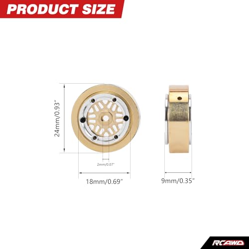 RCAWD SCX30 Brass Weights 70g RC Wheel Rims Beadlock GlueFree for Axial 130 SCX30 Series Upgrades Parts B - Image 5