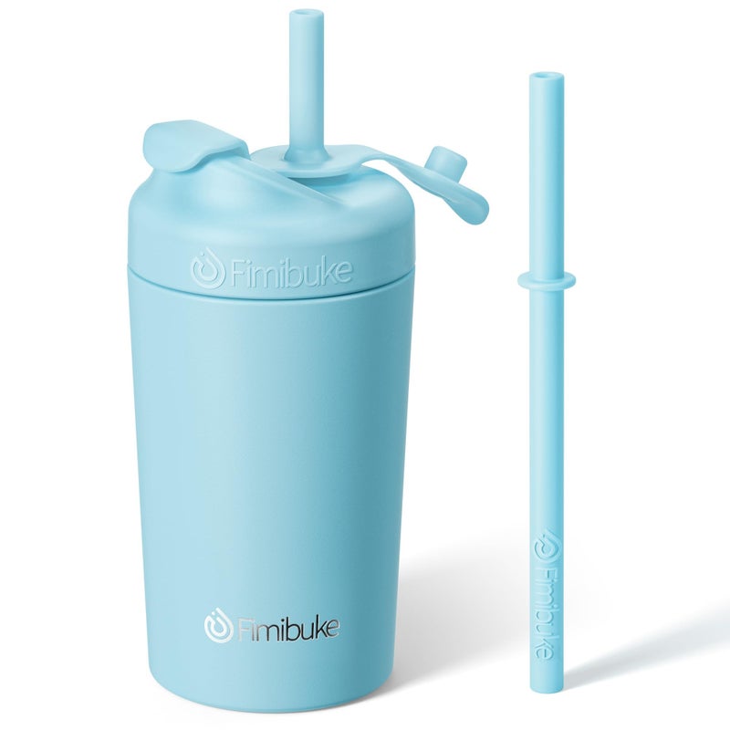 Fimibuke Kids & Toddler Cups, 10 OZ Spill Proof Straw Cups for Toddlers, Leak-Proof Kids Insulated Tumblers with Screw-On Lid & Silicone Straws with Stopper, Stainless Steel Sippy Cup for Girls Boys - Image 1