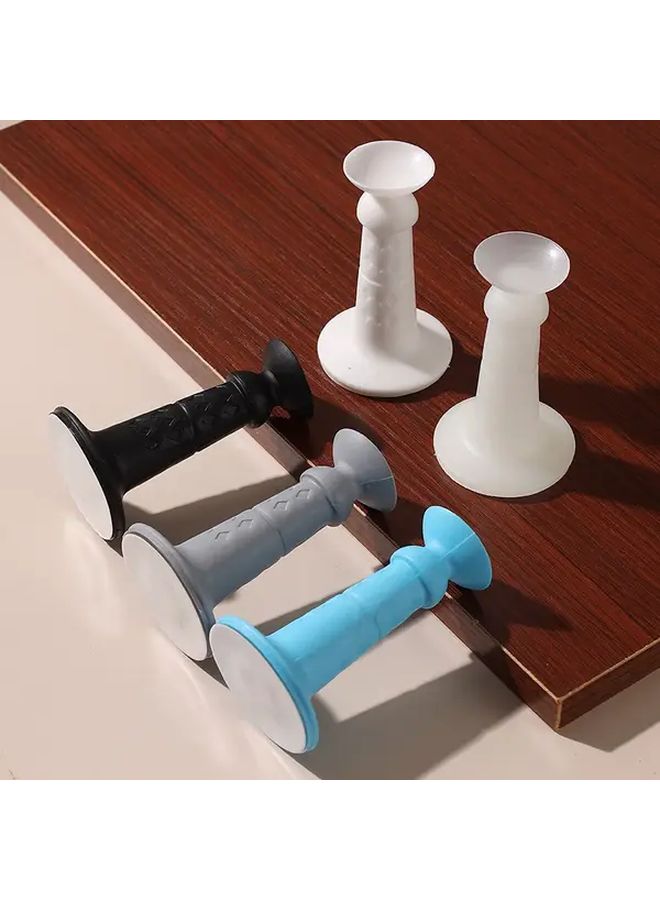 2 Pcs Silicone Door Stopper Heavy Duty Anti Collision Silent Door Stop With Non Slip Base No Drill Adhesive Installation For Bathroom Toilet Office Doors Multicolor Lightweight Durable Manual Operation Compact Design Sturdy Construction Apartment Living Home Improvement - Image 2
