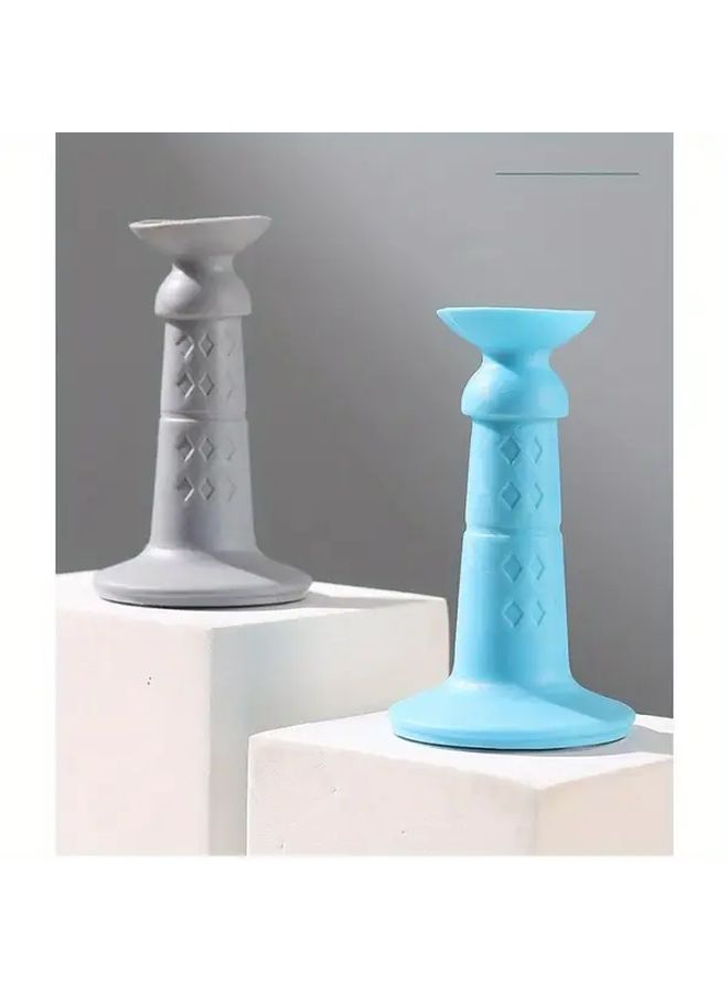 2 Pcs Silicone Door Stopper Heavy Duty Anti Collision Silent Door Stop With Non Slip Base No Drill Adhesive Installation For Bathroom Toilet Office Doors Multicolor Lightweight Durable Manual Operation Compact Design Sturdy Construction Apartment Living Home Improvement - Image 4