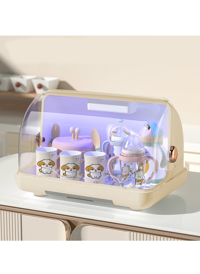 XiuWoo Large Baby Bottle Drying Rack, Bottle Storage Holder, Nursing Bottle Storage Box Organizer, Kitchen Dish Holder, Bottle Sterilizer with Cover, Ultraviolet Disinfection, Drying Rack  - Image 1