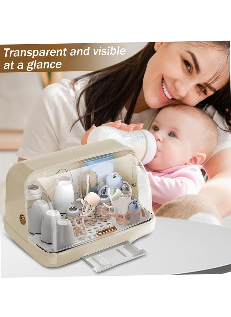 XiuWoo Large Baby Bottle Drying Rack, Bottle Storage Holder, Nursing Bottle Storage Box Organizer, Kitchen Dish Holder, Bottle Sterilizer with Cover, Ultraviolet Disinfection, Drying Rack  - Image 3