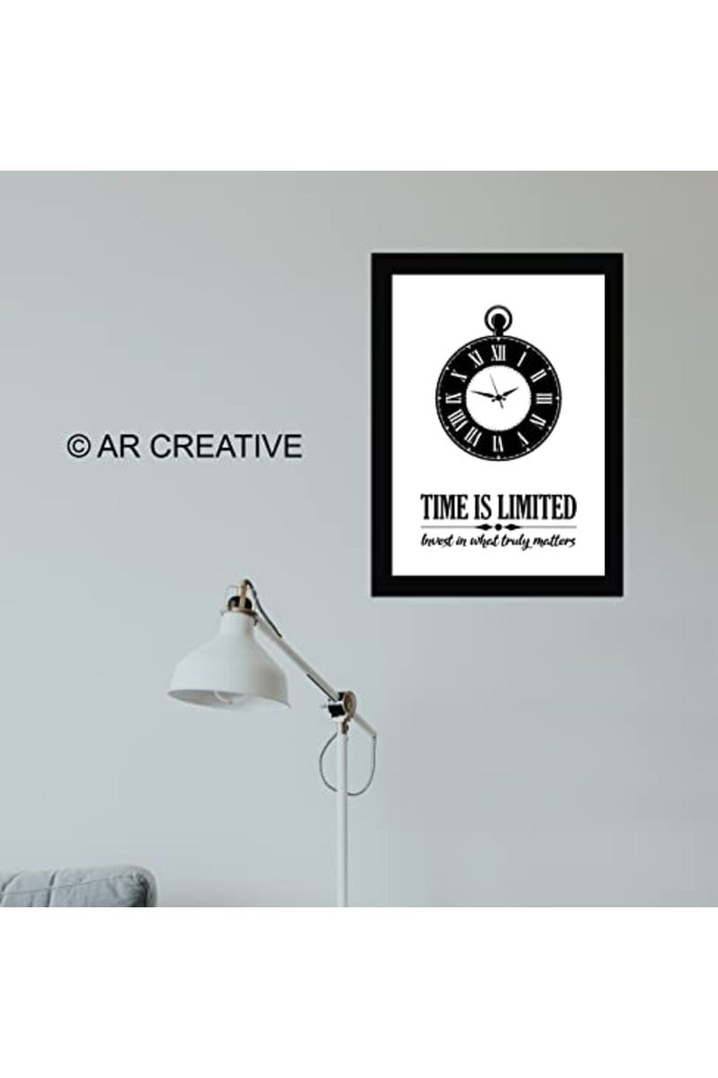 AR Creative Time Is Limited Motivational Quote Framed Wall Poster - Image 3